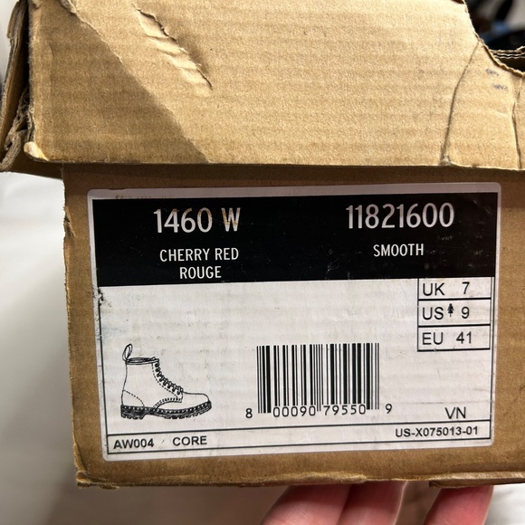 Dr. Martens 1460W Cherry Red Smooth Boots - Picture 10 of 10
